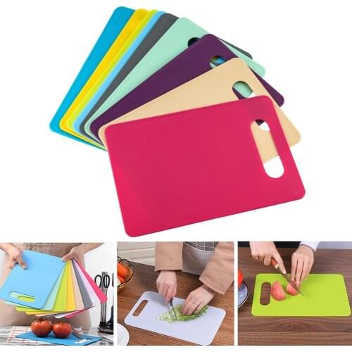 Plastic Cutting Board Candy Colors Anti-slip Vegitable Chopping Block Hanging Hole Creative Multifunctional Kitchen Tools