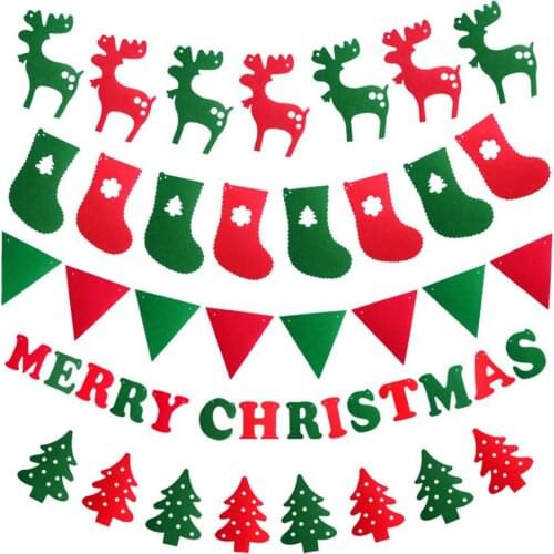 5pcs Xmas Flag Hanging String New Year Party Decoration Flags Garlands Christmas Festival Decor