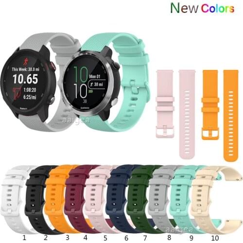 Colorful Soft Silicone Watch Strap Band For Garmin Forerunner 645 645M 245 245M for Garmin Venu Sq strap 20mm