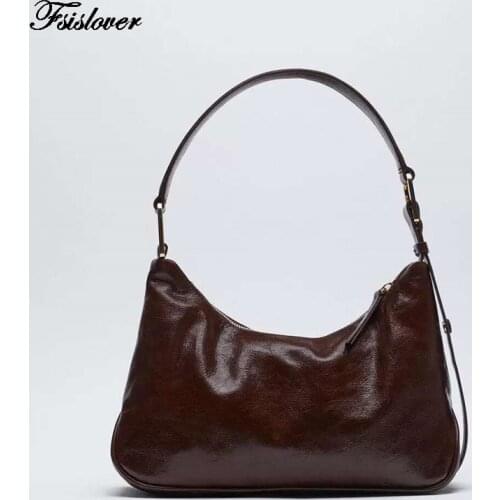 Luxury Brand Women Small Baguette Handbags Soft PU Leather Ladies Armpit Shoulder Bags Vintage Simple Girls Clutch Purse Tote