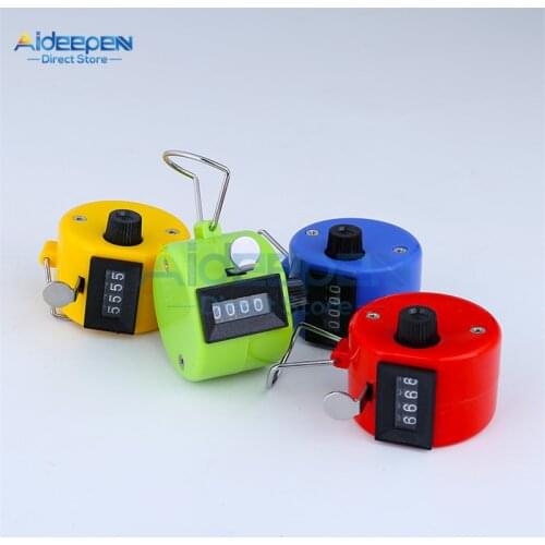 Hand-held Mechanical 4 Digit Counter Plastic/Metal Tally Counter Palm Clicker Number Count For Data Statistics Cargo Cleanup