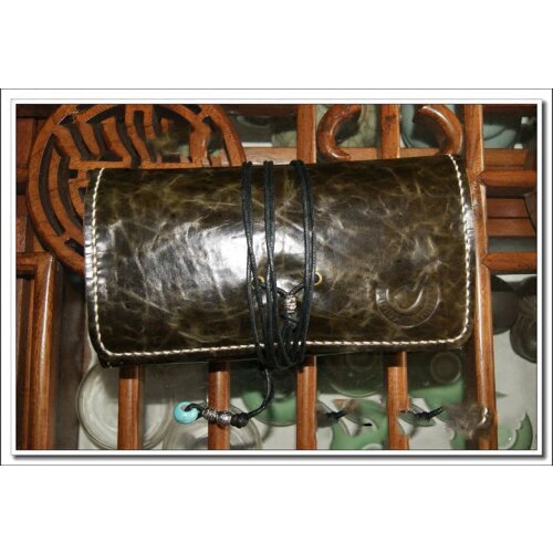 Handmade Tied Rope Leather Tobacco Pouch Bag Portable Single Double Pipe Tobacco Storage Clutch Bag Fashion Gifts