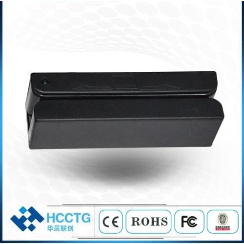 Mini Size Track 1/2/3 Magnetic Stripe Card Reader USB Interface ATM 3.5MM Encoder Swipe Machine HCC750-06 V2.0