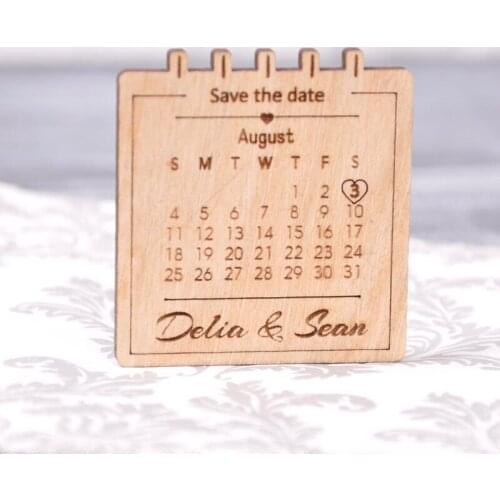Save the date calendar rustic wood save the date magnet wedding announcement