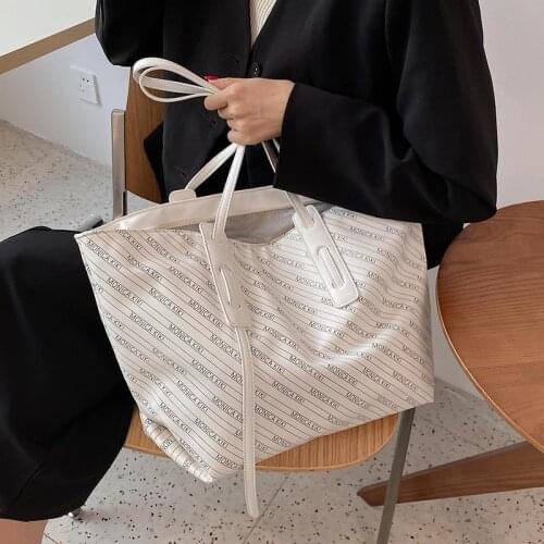 Shoulder Bag Female Handbag Tote Bag Designer Underarm Women Bag Letter Print All-match Fashion 2021 New Trend PU Leather Zipper