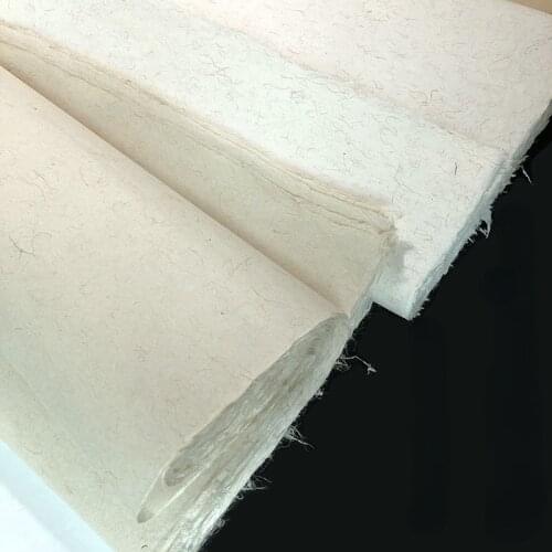 Mulberry Paper Carta Di Riso Handmade Retro Plants Fiber Papel Arroz Half Ripe Xuan Paper Calligraphy Painting Special Papier