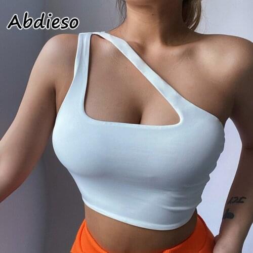 Abdieso 2021 White Hollow Out Sexy Crop Top Women Black Sleeveless Casual Basic Summer Off Shoulder Y2K Top Streetwear