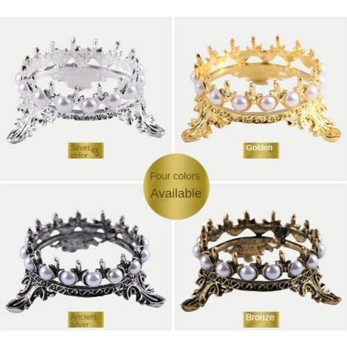 1Pcs Metal Nail Brush Pen Rack Stand Holder Glitter Crown Pearl Design Manicure Nail Art Tools Pen Showing Shelf
