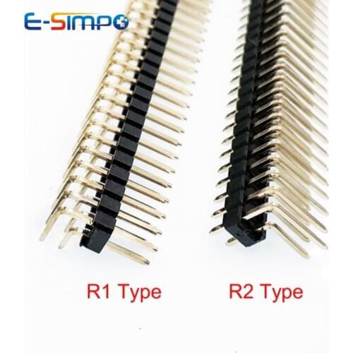 10pcs 2.54mm Right Angle Pin Header Double Row RA 90D 0.1" 2x40 PCB Connector Rohs Gold-Plated Male Pin Header