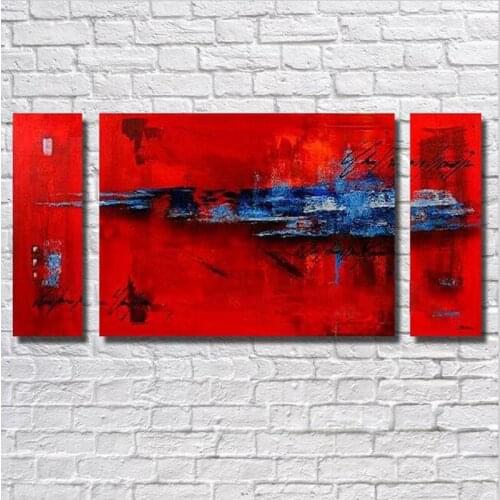 100% Hand-painted Oil Painting On Canvas Home Decor Spell Abstract Red Decorative Wall Pictures Canvas Art For Living Room
