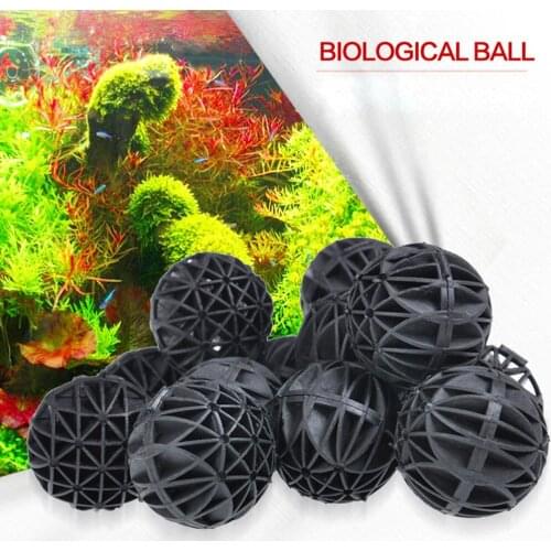 100pcs 16MM Bio Ball Aquarium Porous PVC Filter Media Net Bag Biological Ball Fish Tank Aquarium Supplies Filters Ball Cleaning