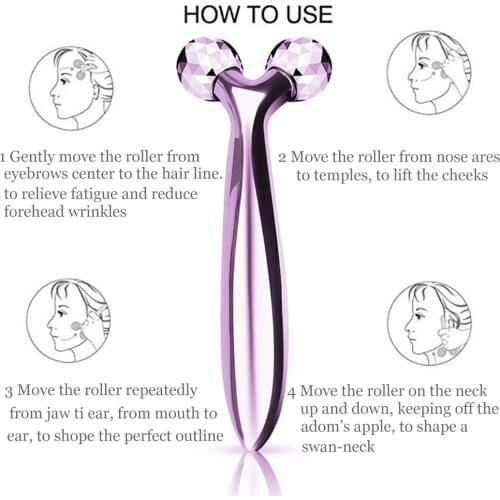 3D Roller Massager Thin Face Full Body Shape Massager Lifting Wrinkle Remover 360 Rotate Facial Massage Tool Y Shape Massager