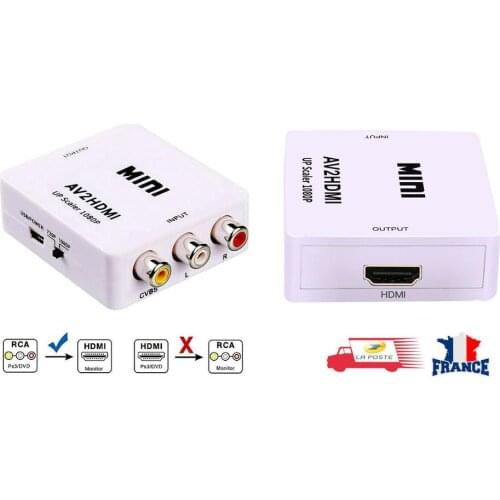 Rca to hdmi adapter, mini av video adapter to hdmi 1080p compatible