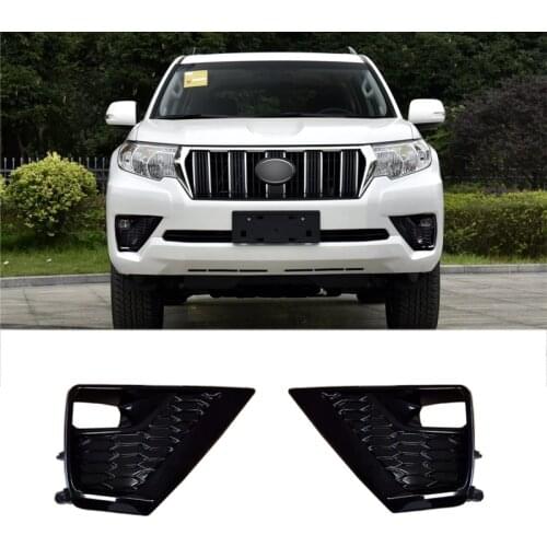 Car Fog Light Protection Cap Front Bumper Fog Lamp Trim Cover 2PCS For Toyota Land Cruiser Prado FJ150 2018-2021