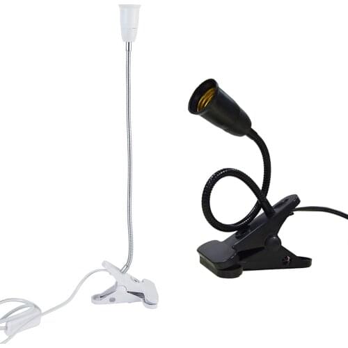 Best Seller 360 Degree Flexible Lamp Holder Clip E27 Base with On off Switch 1.8m Cable Flexible E27 base Desk Lamp