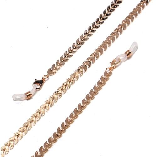 Fashion Gold Metal Leaf Glasses Chain Women Men Eyeglass Cord Sunglasses Cord Retainer Holder Eyewear Lanyard Neck Strap Rope