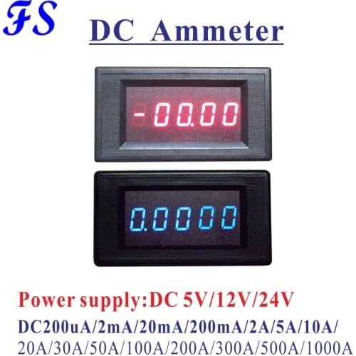YB5145A LED Digital Ampere Gauge DC Ammeter DC 200uA 2mA 20mA 200mA Current Meter DC 10A 20A 50A 100A 200A 500A DC Ampere Meter