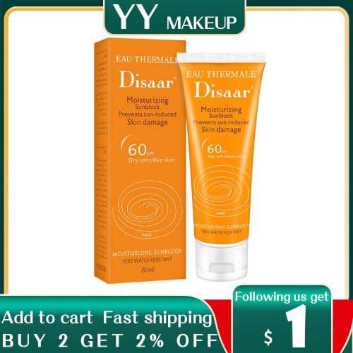 Disaar Moisturizing Sunblock Prevents Sun-induced Skin Damage SPF 60 PA++ 80g/pcs