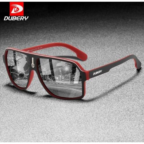 DUBERY Classic Square Polarized Sunglasses Men Ultralight Frame Sport Style Sun Glasses Outdoor Travel UV Goggles Male Gafas X16