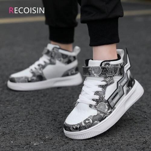 RECOISIN 2021 Fashion Kids Basketball Shoes Boys Sneakers Non-slip Casual Children Shoes For Boy Sneakers Breathable Sport Shoes