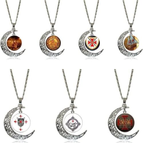 EJ Glaze The Knights Templar For Women Girls Fashion Necklace Handmade Moon Shape Choker Necklace Jewelry Multi Designs