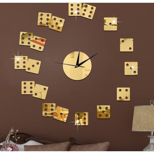 GZ022 Creative Acrylic Mirror Wall Clock Bedroom Background Wall Mirror Quartz Clock Diy Decorative Wall Clock
