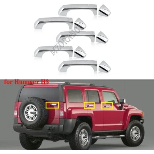For Hummer H3 2006 -2010 H3T Car Door Handle set covers chrome exterior parts TRIM BEZEL CHROME 2007 08 09 Front & Rear Set of 5