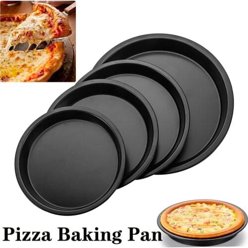 Kitchen Carbon Steel Non-stick Pizza Pan Cake Tray Mold Bread Baking Pan Pizza Plate Dishes Bakeware Home Tools Accessories