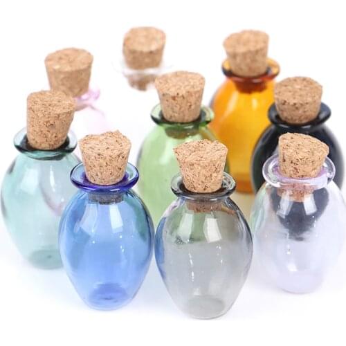 2Pcs 1:12 Dollhouse Miniature Glass Color Bottles Cork Bottles Tiny Jar Model For Dollhouse Decals New