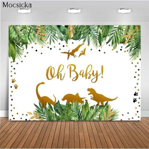 MOCSICKA Oh Baby Background Jungle Wild Animal Background Decoration Style Baby Shower Photo Background Photography Banner