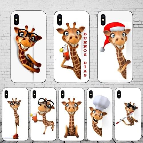 Funny Giraffe Soft TPU Matte Shell For Iphone X Xs XR 11 Pro Max 12 Mini SE Mobile Phone Case 6 8 6S 7 Plus Cartoon Cover Coque