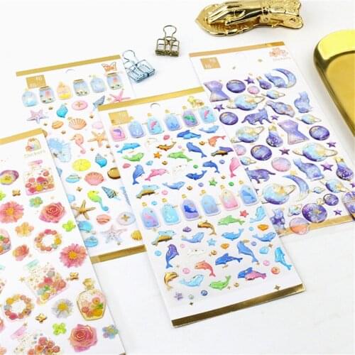 Crystal Phone Stickers Kits Die Cut For DIY Scrapbooking Decoration Junk Journal TN Planner Photo Album Sticker Card Making