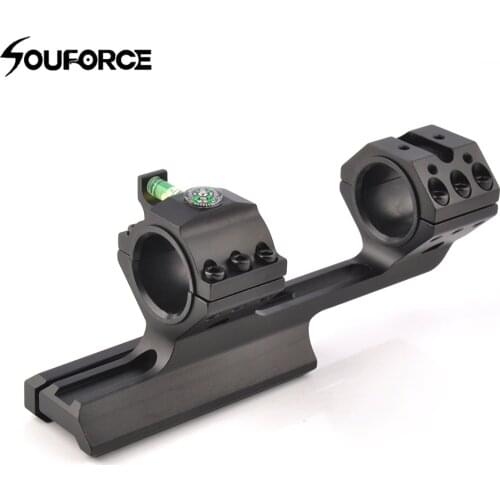 Hunting Heavy Dute 3 Screw 25.4/30mm Ring Extended Rail Base With Compass and Spirit Bubble Level Extra 20mm Rail Mount