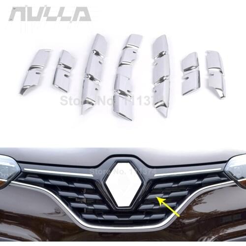 ABS Car Exterior Front Grille Insert Garnish Molding Protect Cover Trim For Renault Kadjar 2015 2017 2019 Decoration Accessories
