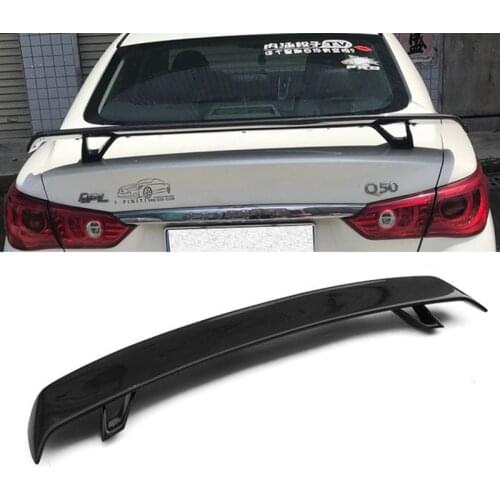 FOR Real Carbon Fiber Infiniti Q50 Q50S Accessories Spoiler Wing Car Trunk Rear Lip Tail Fin Black GT Spoiler Q50 2014
