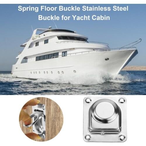 Spring Floor Buckle Stainless Steel Deck Latch ANTI-RATTLE Spring Flush Lift Ring Deck Pull Handle Locker Cabinet Boat Yacht