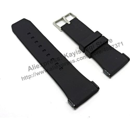 28mm Black Soft Silicone Watch Band / Strap Compatible for Puma Ultrasize PU103981005 PU103461002 PU103461003 PU103461008