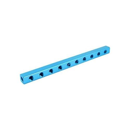 Blue Aluminium Air Pneumatic 10 Way 13 Ports Manifold Block Splitter 1/4"PT Free shipping