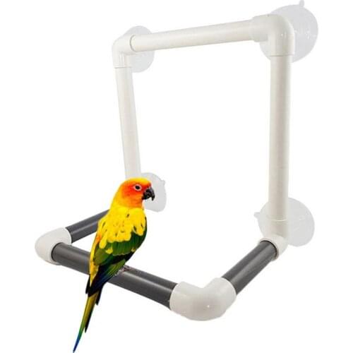 Parrot Bath Shower Stand Portable Suction Cup Folding Living Room Bathroom Stand Bird Toy