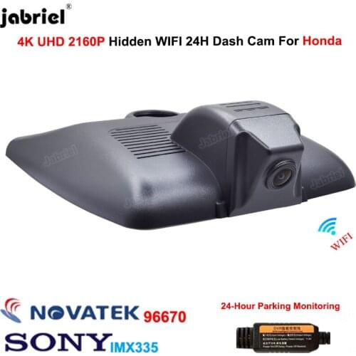 Hidden Wifi 4K 2160P Dash Cam Car Dvr Camera 24H Video Recorder For Honda Fit 2019 2020 2021 For Honda Jazz GR9 2019 2020 2021