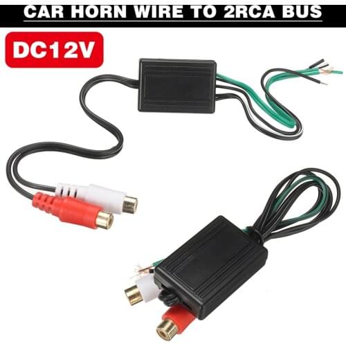 Universal Car Speaker to 2 RCA Line Output Converter DC 12V High to Low Level Line Output Amplifier Converter Adapter