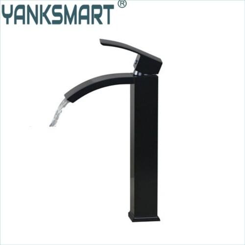 Waterfall Spout Tall Bathroom Oil Rubbed Black Bronze Deck Mounted 8318-1/5 Single Handle Sink Faucets Mixers &Taps