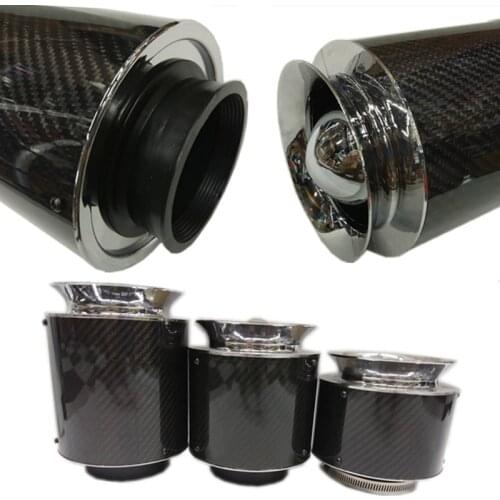 SPSLD Universal Interface Air Filters Carbon Fiber Air Filter High Performance Cold Air Intake Filter Racing Car Air Filter76MM