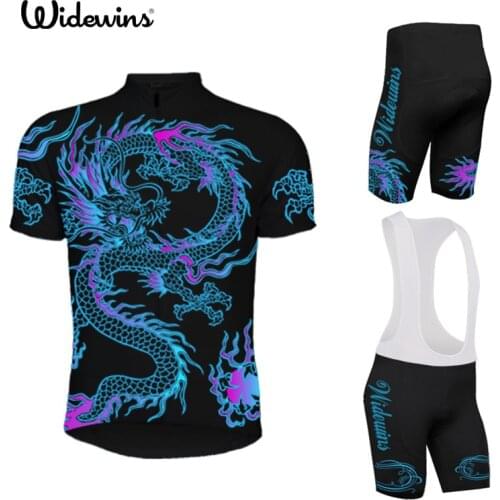 Widewins Cycling Clothing Dragon flight Men Breathable Mountain Bicycle Bike Clothes Ciclismo Wear Suit Cycling Jerseys Set 5312