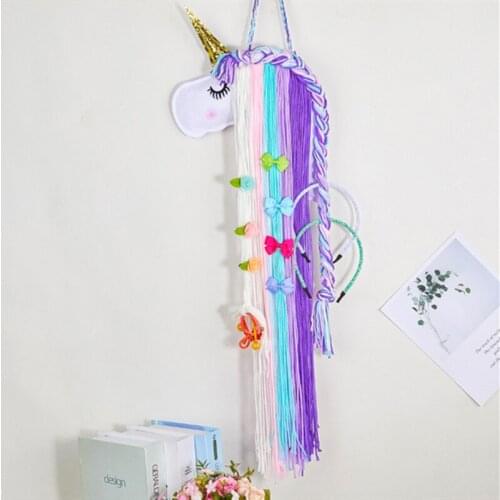 Unicorn Hairpin Hair Clip Holder Storage Organizer Girl Room Hanging Ornament Hair accessories storage belt decoration wall hang