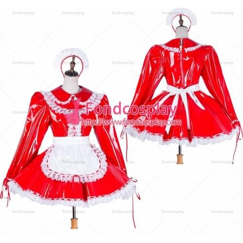 Lockable Sissy maid PVC dress Uniform cosplay costume Tailor-made[G1751]