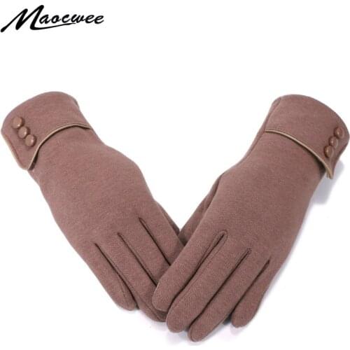 Winter Outside Gloves Female New Lady Warm Five Fingers PlusThick Warm Mittens Girls Cycling Touch Screen Luva Femininab Gloves