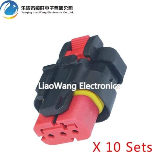 10 Sets 3 Pin Automotive Sensor Plugs Excavator harness connector with terminal DJ7032-1.6-21 connector 3P