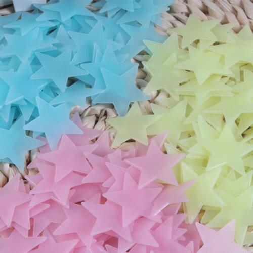 100pcs/bag Glow In The Dark 3cm Star Luminous Toy Fluorescent Star Stickers Toys For Children Bedroom Home Decor Colorful