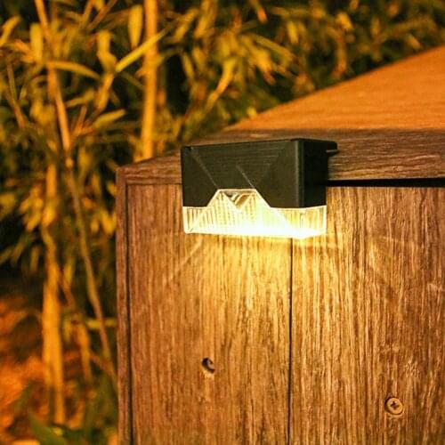 4Pcs LED Deck Light Waterproof Bright ABS IP65 Dustproof Solar Powered Fence Light for Garden Powered Fence Light